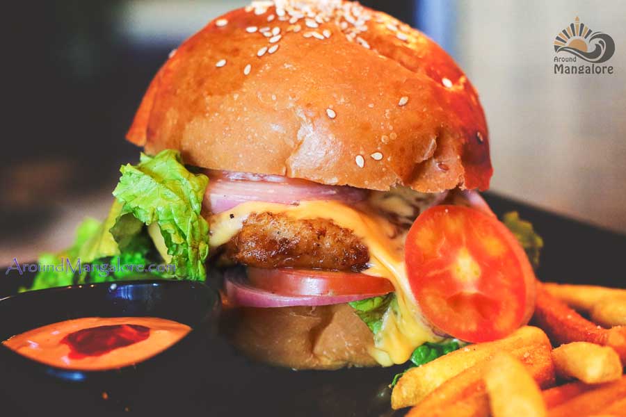 `Fish Steak Burger - The Old Bison - The Retro Bar - Attavar, Mangalore