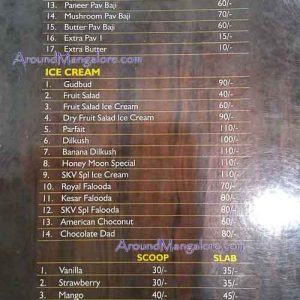Food Menu - Sri Krishna Vilasa - Pure Veg Restaurant - Urwastores, Mangalore