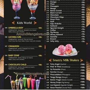 Ice Cream and Food Menu - Ice Magic - Kankanady - Mangalore