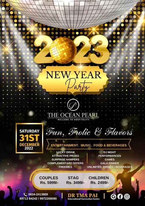 2023 New Year Party - The Ocean Pearl - Dr TMA Pai International Convention Centre