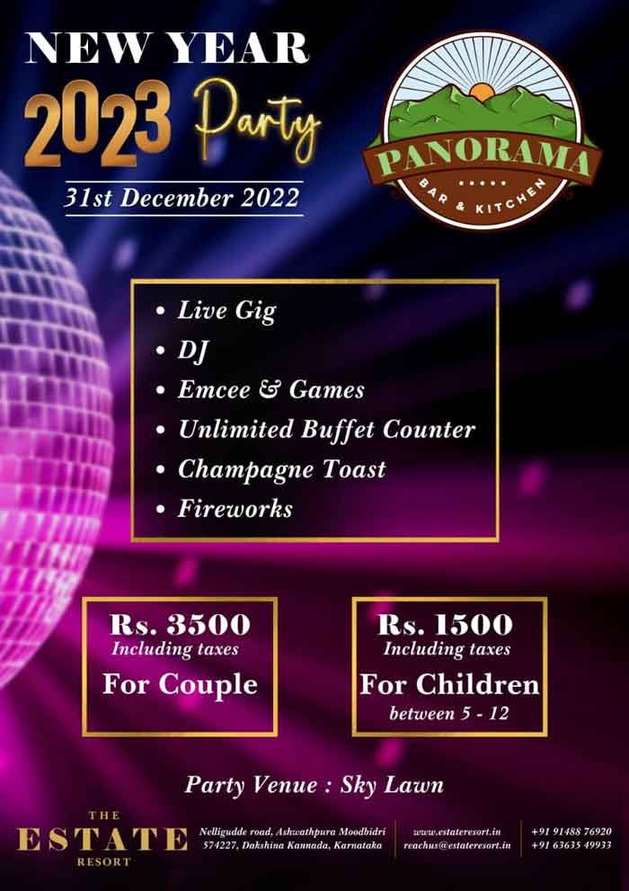 New Year 2023 Party - The Estate Resort - Panorama Bar & Kitchen